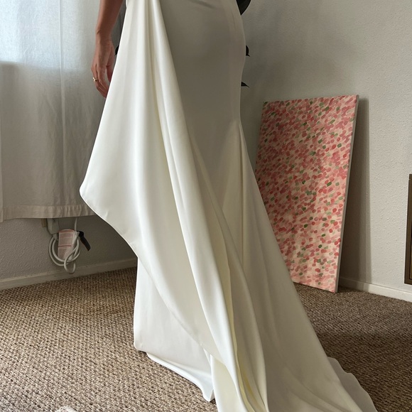 Sarah Seven Alcott Inspired White Strapless Wedding Dress - Picture 3 of 8